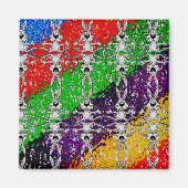 Wild Colorful Rabbit Pattern Magneet (Voorkant)