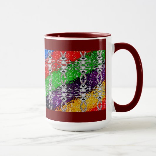 Wild Colorful Rabbit Pattern Mok (Rechts)