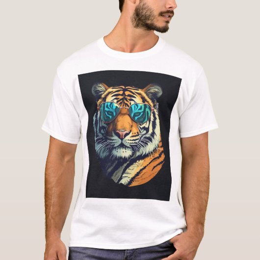 Wild & Cool Tiger met zonnebril T-shirt (Voorkant)