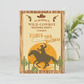 Wild cowboy westerne verjaardag kaart (Staand voorkant)