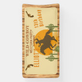Wild cowboy westerne verjaardag spandoek (Verticaal)