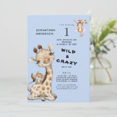 Wild & Crazy Animal Boy's 1e verjaardag Kaart (Staand voorkant)