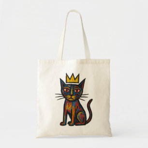 Wild Crown Cat Grafische T-shirt – Handgetekende A Tote Bag