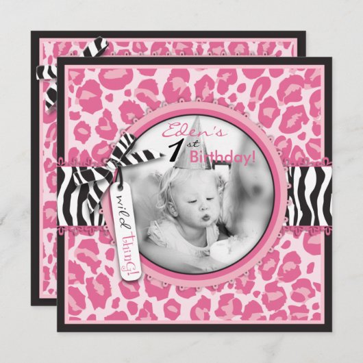 Wild Cupcake CP Invitation Carré 2 (Devant / Derrière)