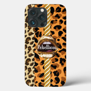 Wild Custom Chic Gold lips Gift Beauty Girly iPhone 13 Pro Hoesje