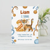 Wild & Cute Tiger 2e Invitation d'anniversaire (Debout devant)