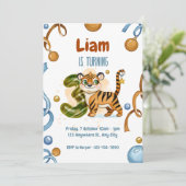 Wild & Cute Tiger 3e Invitation anniversaire (Debout devant)