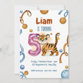 Wild & Cute Tiger 5e anniversaire Invitation (Devant)