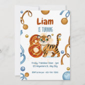 Wild & Cute Tiger 8e Invitation anniversaire (Devant)