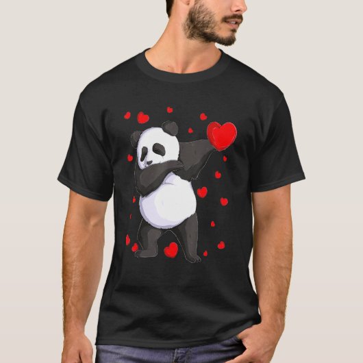 Wild Dab Animals Dabbing Panda Bear St Valentine's T-shirt (Voorkant)