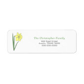 Wild Daffodil Flower Return Adres Label (Voorkant)
