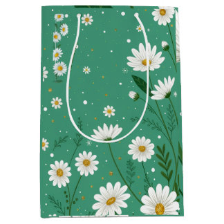 Wild Daisy Botanical Sage Green Gift Bag Medium Cadeauzakje
