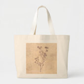 Wild Daisy Flower Wildflower Antiek Script Paper Grote Tote Bag (Voorkant)