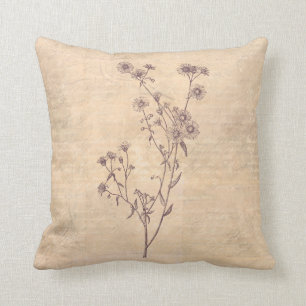 Wild Daisy Flower Wildflower Antiek Script Paper Kussen