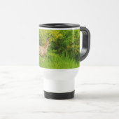 Wild Deer Bounding in Grass Wildlife Art Mug (Devant droit)