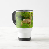 Wild Deer Bounding in Grass Wildlife Art Mug (Devant gauche)