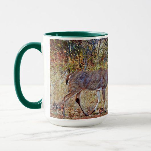 Wild Deer Couple Buck and Doe Art Mug Cup (Gauche)