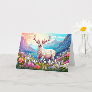 Wild Deer Design Happy Birthday Kaart