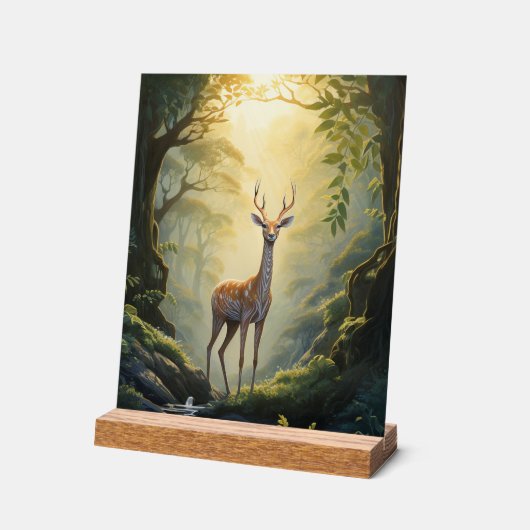 Wild Deer Forest Acryl Wall Art Acryl Bord (Hoek)