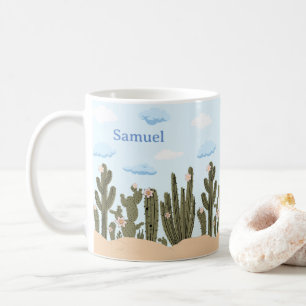 Wild Desert met Cactus Schattigee Gepersonaliseerd Koffiemok