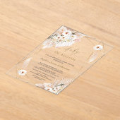 Wild Desert Rozen Pampas Palm Leaves Baby shower Acryl Uitnodigingen (Laagn)