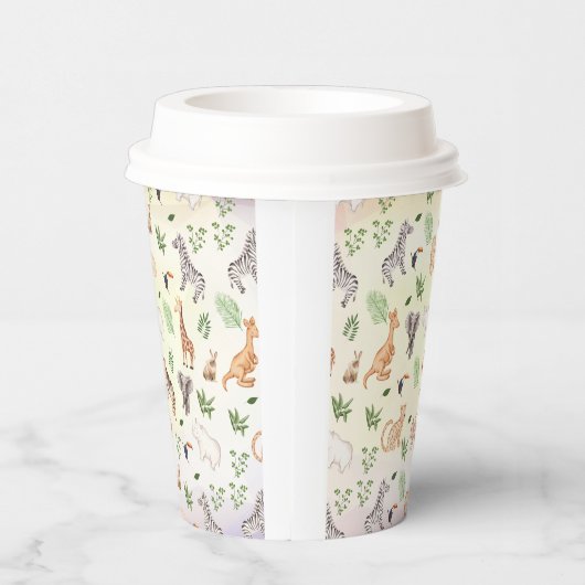 wild dier met Oerwoud-structuur Papierkopjes Papieren Bekers (Rechts)