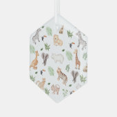 wild dier met Oerwoud structuurglas Glas Ornament (Voorkant links)