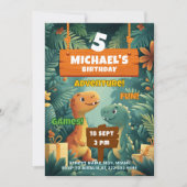 Wild Dino Adventure Verjaardagsfeest Kaart (Voorkant)