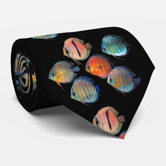 Wild Discus Fish Stropdas (Opgerold)