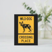 Wild Dog Crossing Place, Sign, Zimbabwe Briefkaart (Staand voorkant)