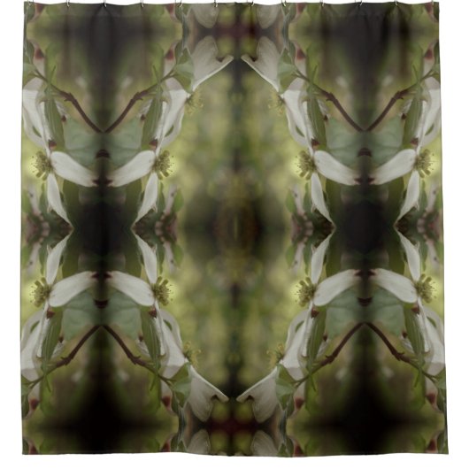 Wild Dogwood Flower Blossom Abstract Patroon Douchegordijn (Voorkant)