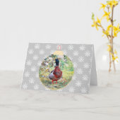 Wild Duck Style Ornament kerstKaart Kaart (Gele Bloem)