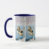 Wild Duck Swimming Snow Laden Reeds door Hiroshige Mok (Links)