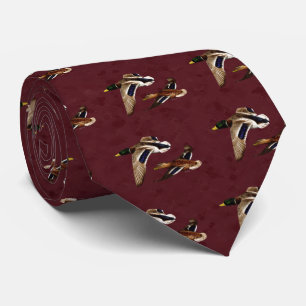 Wild Ducks in Flight Maroon Stropdas