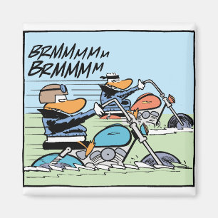 Wild Ducks Motorbike Fridge Magnet