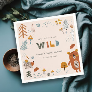 Wild Dusky Blush Woodland Animals Baby shower Servet