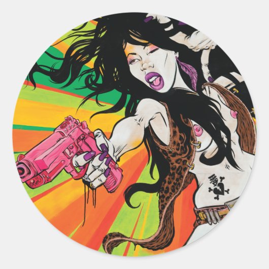 Wild East Ronde Sticker (Voorkant)