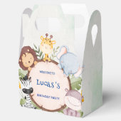 wild een 1e verjaardag oerwoud safari Verjaardagsf Bedankdoosjes (Geopend)