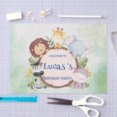 wild een 1e verjaardag oerwoud safari Verjaardagsf Tissuepapier (Craft)