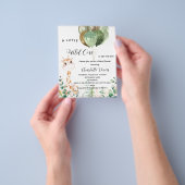 Wild één baby shower giraffe-uitnodiging flyer (Hand)