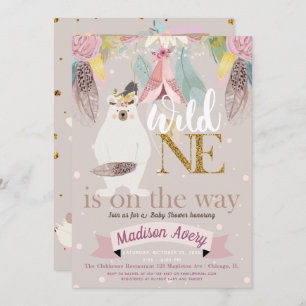 Wild Een Baby shower Meisje Kaart