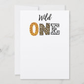 Wild Een dier vorm letters 1e verjaardag Kaart (Achterkant)