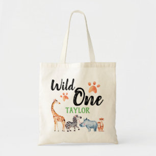 Wild Een Eerste Verjaardag Safari Dier Kinderen Tote Bag