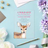 Wild Een Roze Gevlekt Fawn Herten Baby shower Acryl Uitnodigingen (Insitu (Huwelijk))