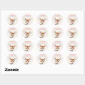 Wild Een Roze Gevlekt Fawn Herten Baby shower Ronde Sticker (Vel)