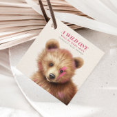 Wild Een Roze Haar Beer Baby shower Bedankjes Labels