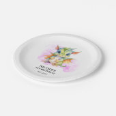 Wild Een Schattige Baby Dragon Sprookje 1e Verjaar Papieren Bordje (Gekanteld)