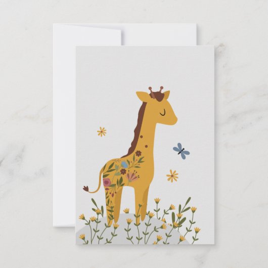 Wild Een Schattigee Baby Dieren Floral Baby shower Bedankkaart (Achterkant)