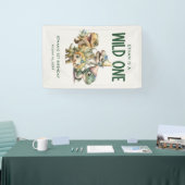 Wild Een Schattigee Dinosaurus Eerste Verjaardagsf Spandoek (Beurs)