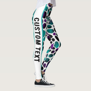 Wild Elegance Blauwgroen, Paarse en zwarte dierenp Leggings